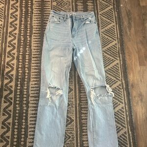 Light Blue Distressed Women's Jeans